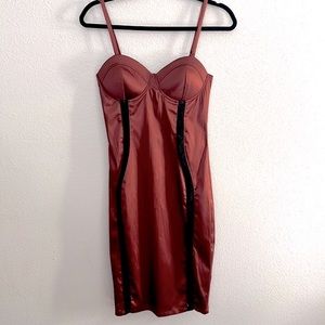 G by GUESS WOMEN’S BROWN BODYCON SATIN DRESS Size small